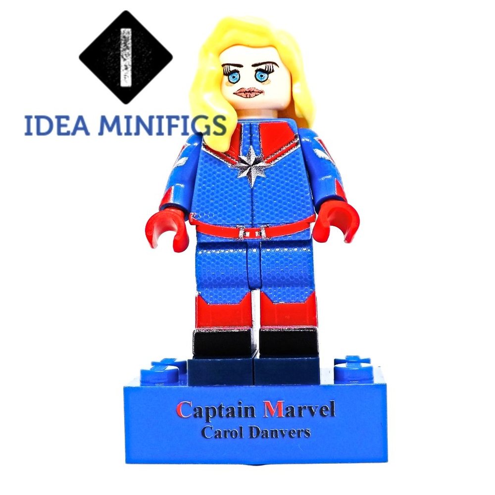 Patriotic USA Avenger Carol Danvers Ms Marvel Custom UV Print on Lego Minifigure